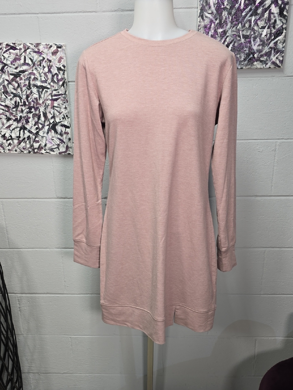 Gentle Fawn Long Sleeve Crewneck Dress in Blush Pink